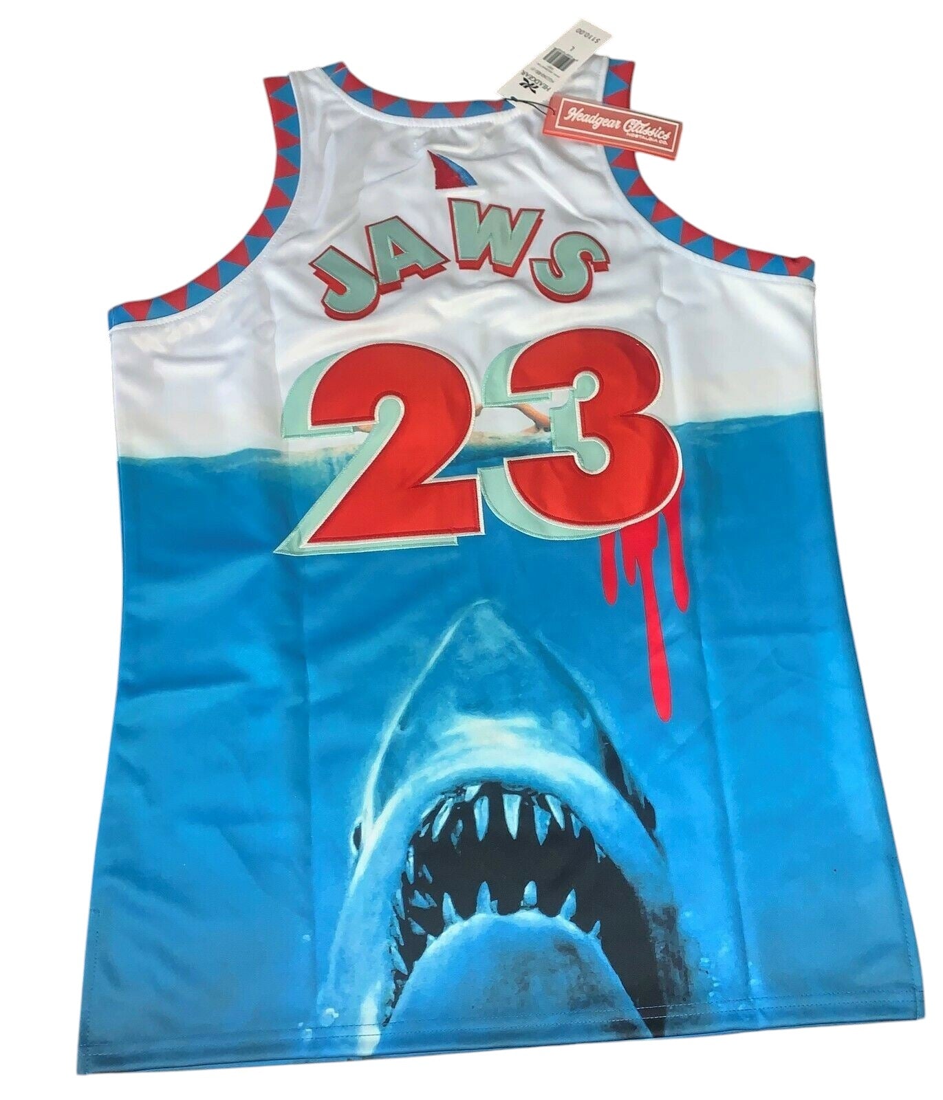 JAWS - Amity Island White Headgear Black Classics Basketball Jersey ~Never Worn~