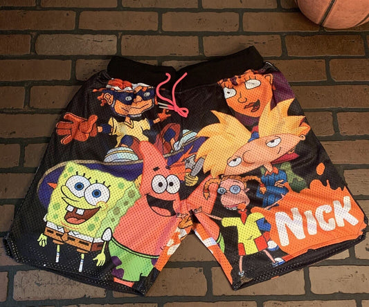 NICKELODEAN ALL OVER Headgear Classics Basketball Shorts