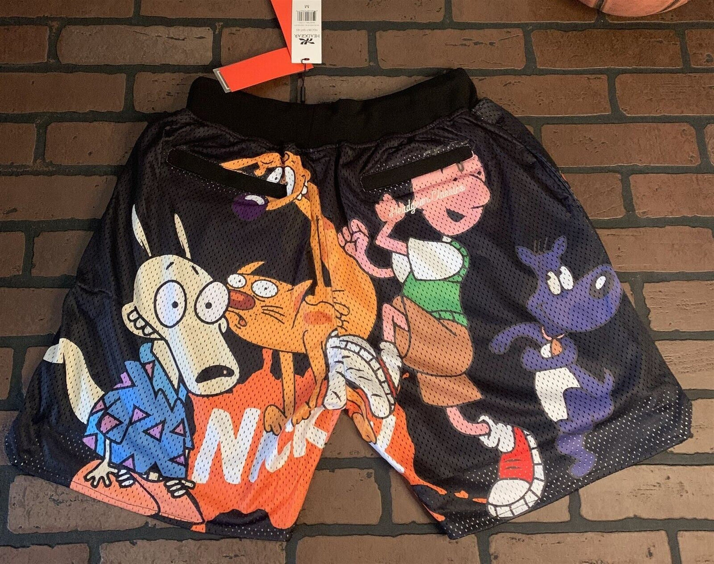 NICKELODEAN ALL OVER Headgear Classics Basketball Shorts ~Never Worn~ M 3XL