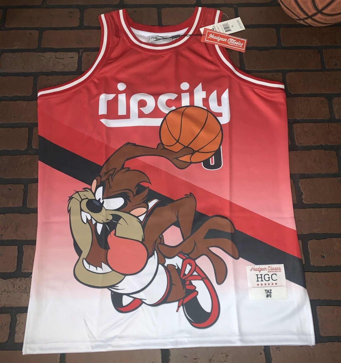 TAZ RIP CITY RED Headgear Classics Basketball Jersey
