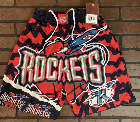 HOUSTON ROCKETS Mitchell & Ness Jumbotron 2.0 Sublimated Basketball Shorts