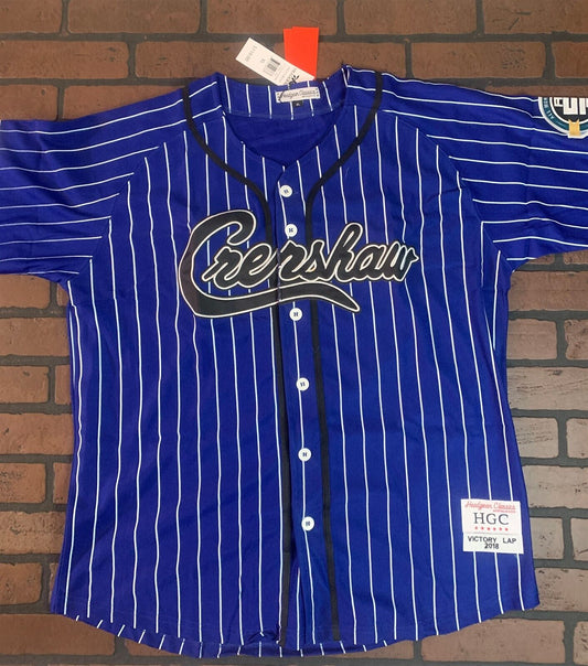 CRENSHAW Victory Lap Blue Pinstripe Headgear Classics Baseball Jersey
