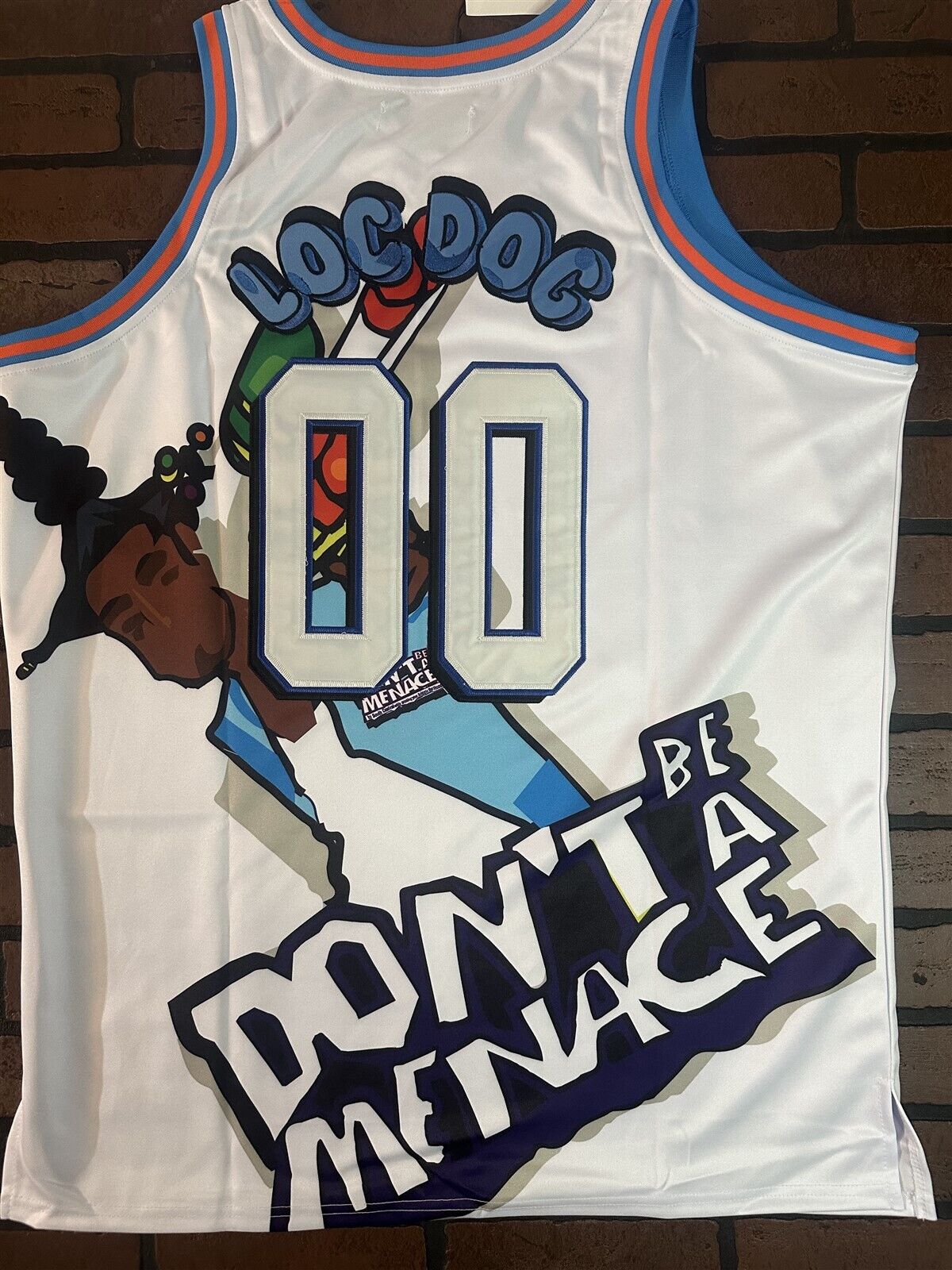 DON'T BE A MENACE TO SOCIETY White Headgear Classics Basketball Jersey