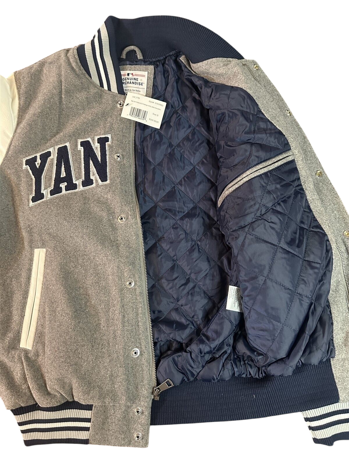 NEW YORK YANKEES G-III 27X World Series Varsity Jacket~Faux Leather Sleeved~