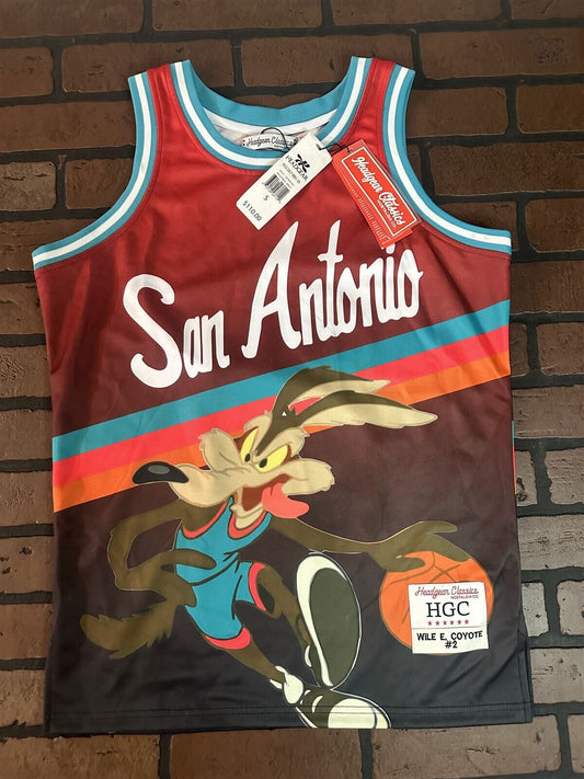 WILE E COYOTE/SAN ANTONIO Red Headgear Classics Basketball Jersey