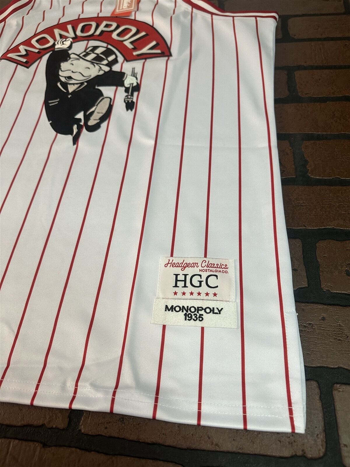MONOPOLY White Headgear Classics Basketball Jersey
