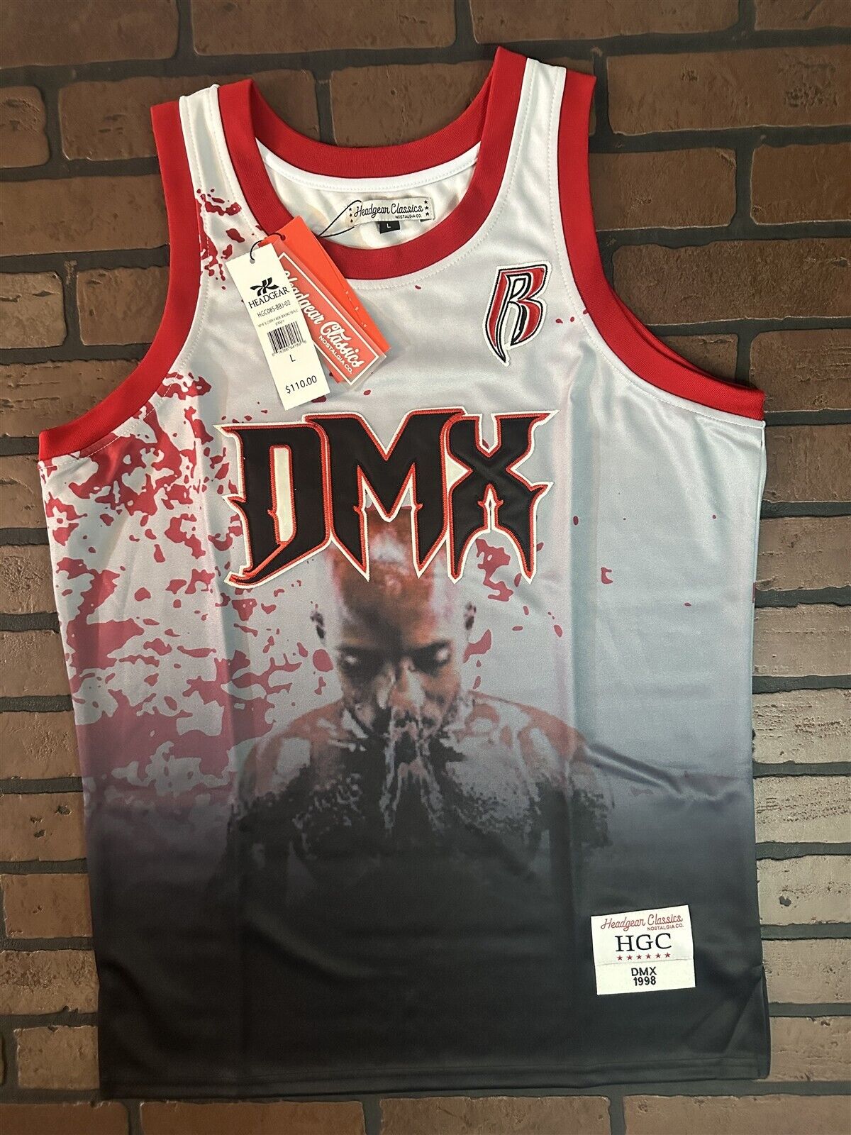 DMX -White Flesh of My Flesh Headgear Classics Basketball Jersey