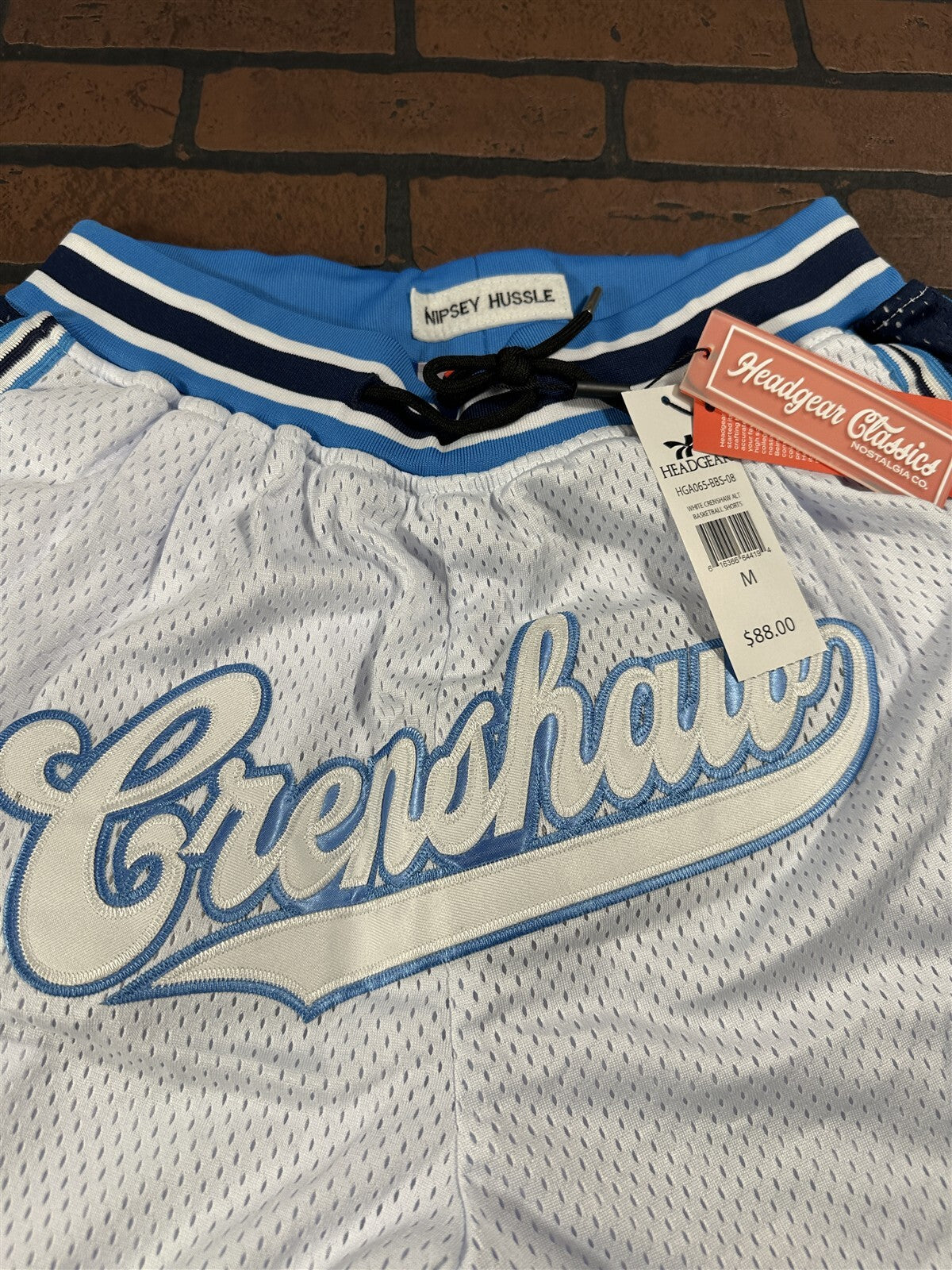 CRENSHAW #60 Headgear Classics White Basketball Shorts