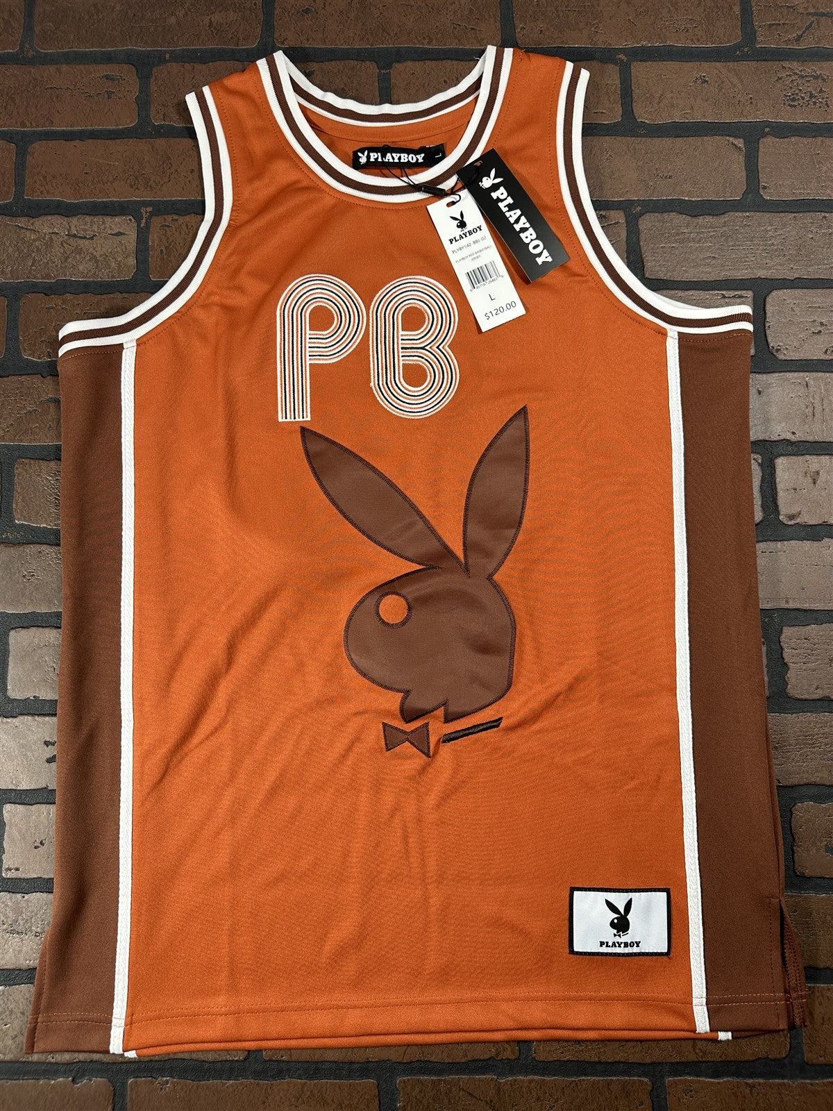 PLAYBOY BUNNY Orange Headgear Classics Basketball Jersey