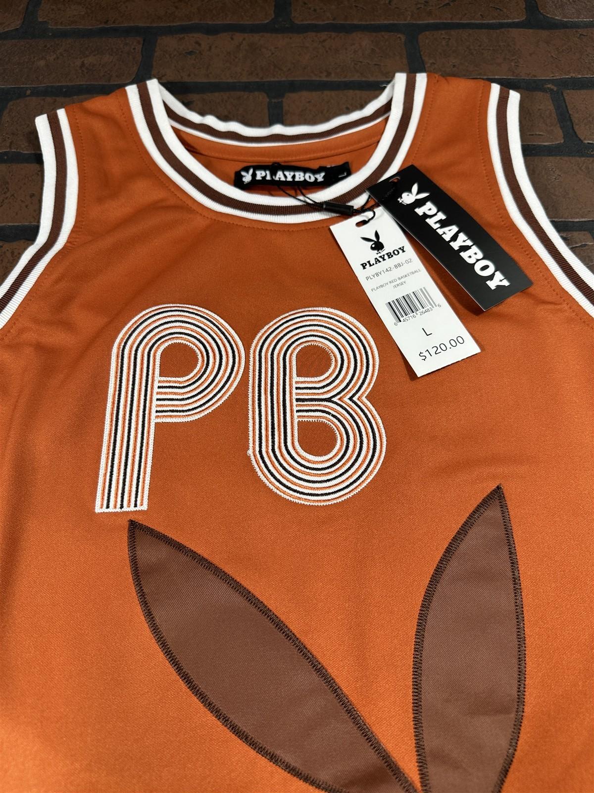 PLAYBOY BUNNY Orange Headgear Classics Basketball Jersey