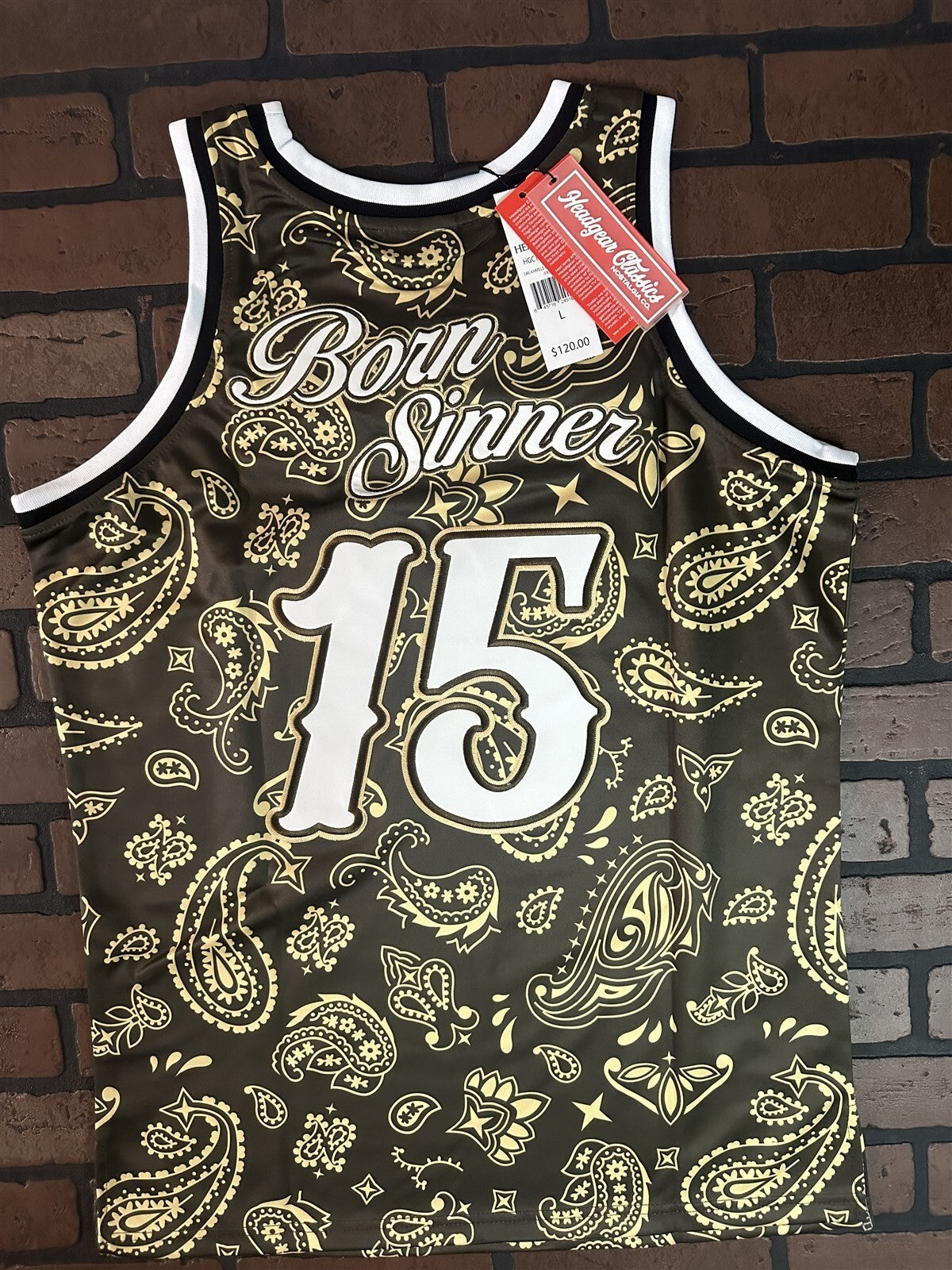 J Cole | Dreamville Born Sinner Brown Headgear Classics Basketball Jersey
