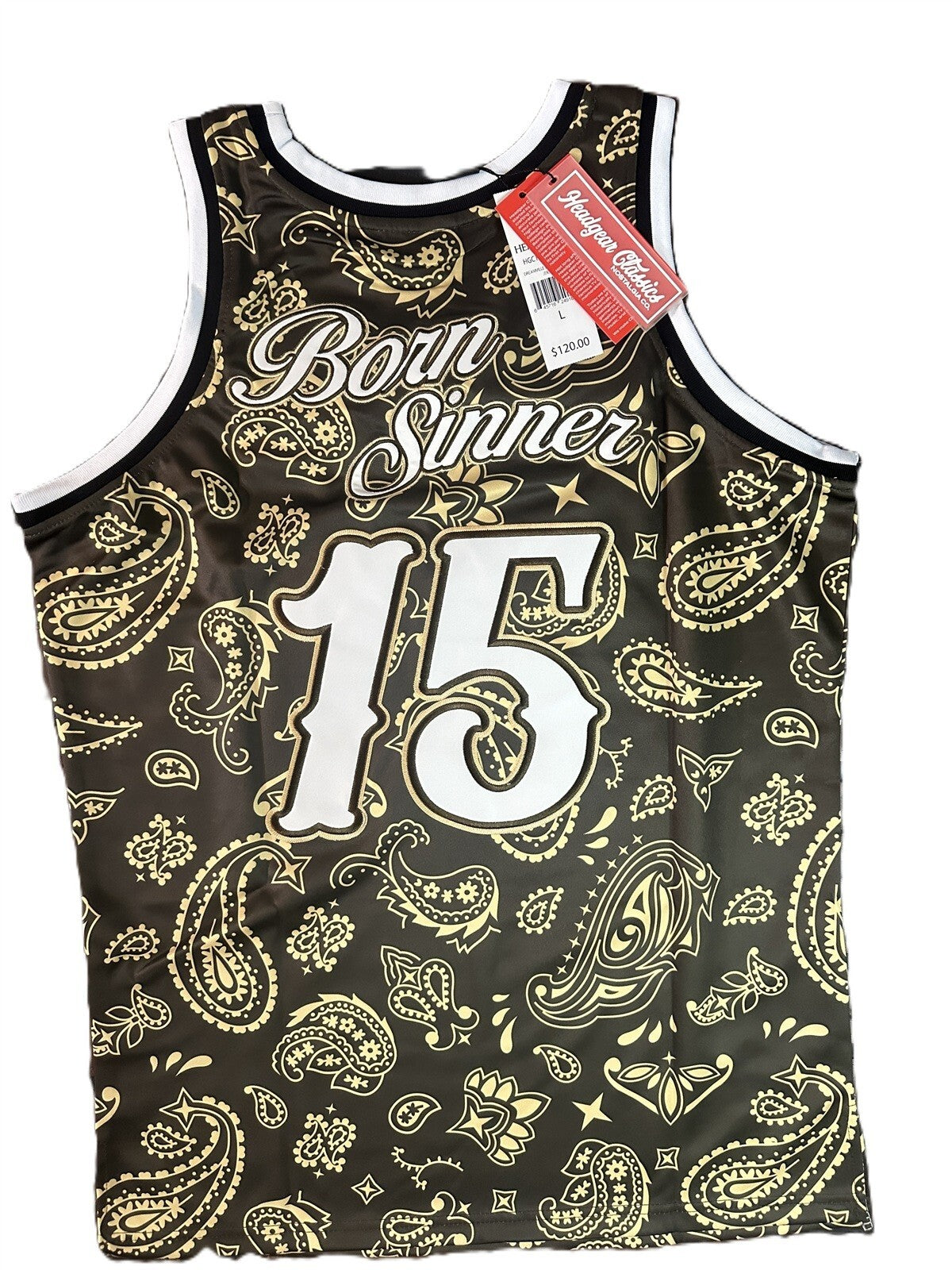 J Cole | Dreamville Born Sinner Brown Headgear Classics Basketball Jersey