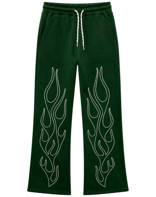 Green Flames Sweatpants