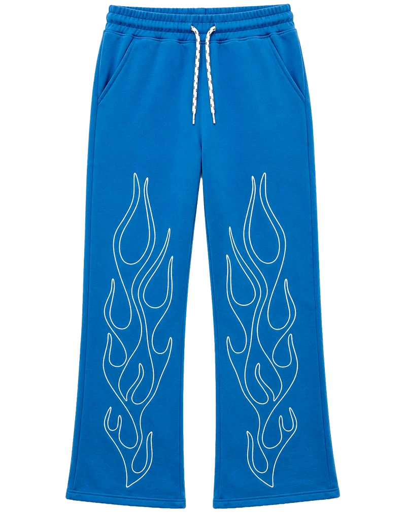 Light Blue Flame Sweatpants