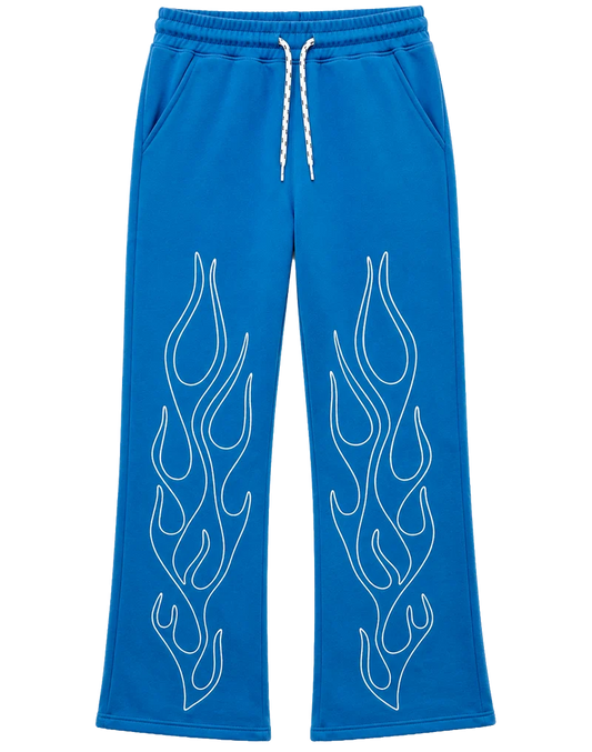 Light Blue Flame Sweatpants