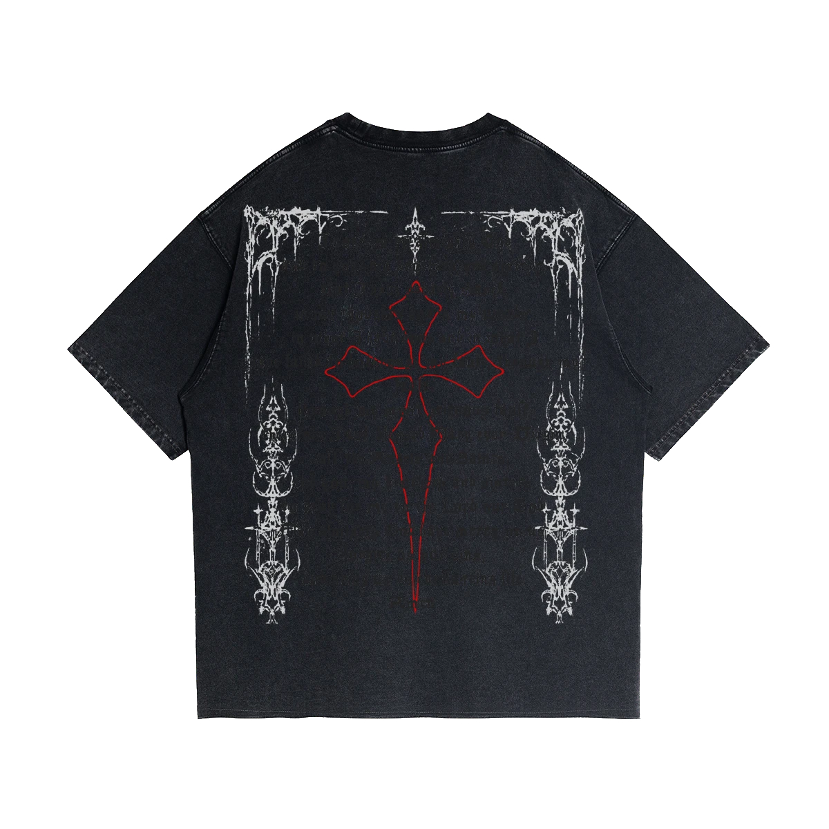 Fallen Angel Garment Dyed Streetwear Tee 260GSM Black Cotton With Faded Raw Hem