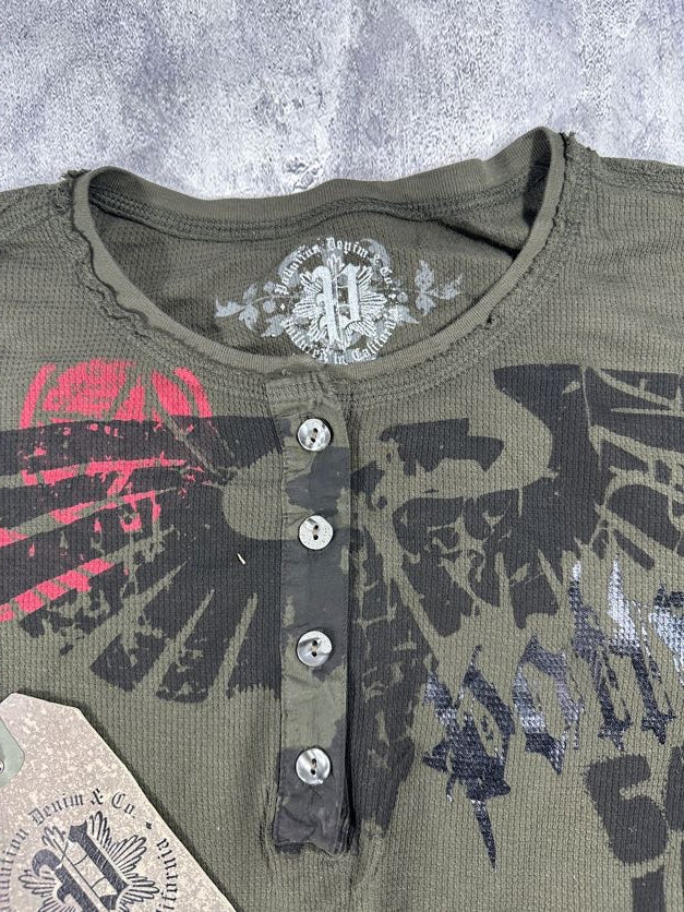 Pollution Green Y2K Thermal Long Sleeve Shirt