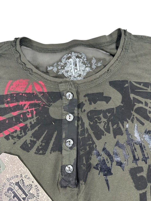 Pollution Green Y2K Thermal Long Sleeve Shirt
