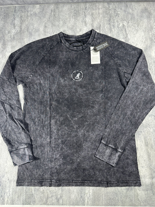 Kangol Dark Acid Wash Long Sleeve Shirt