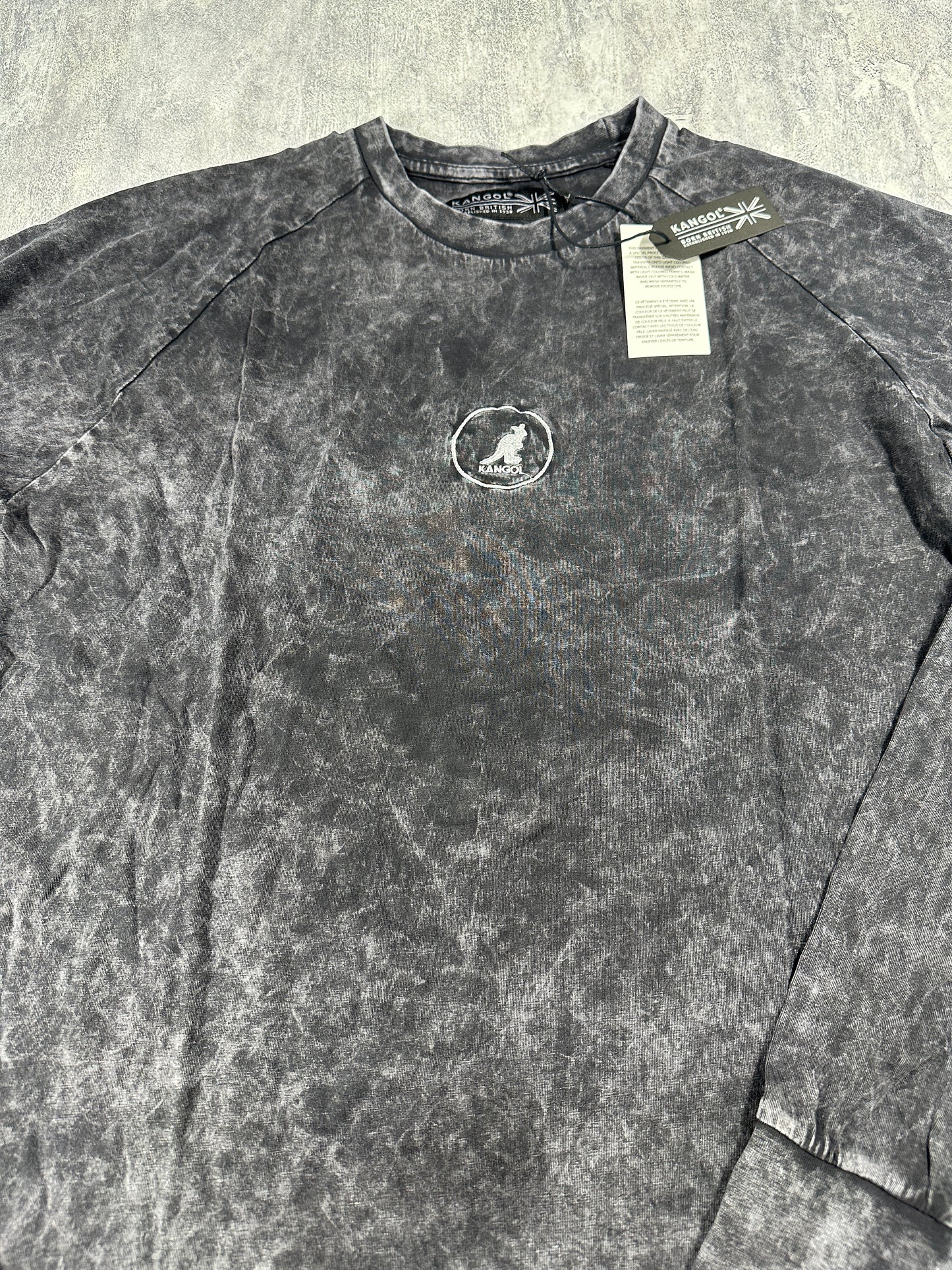 Kangol Dark Acid Wash Long Sleeve Shirt