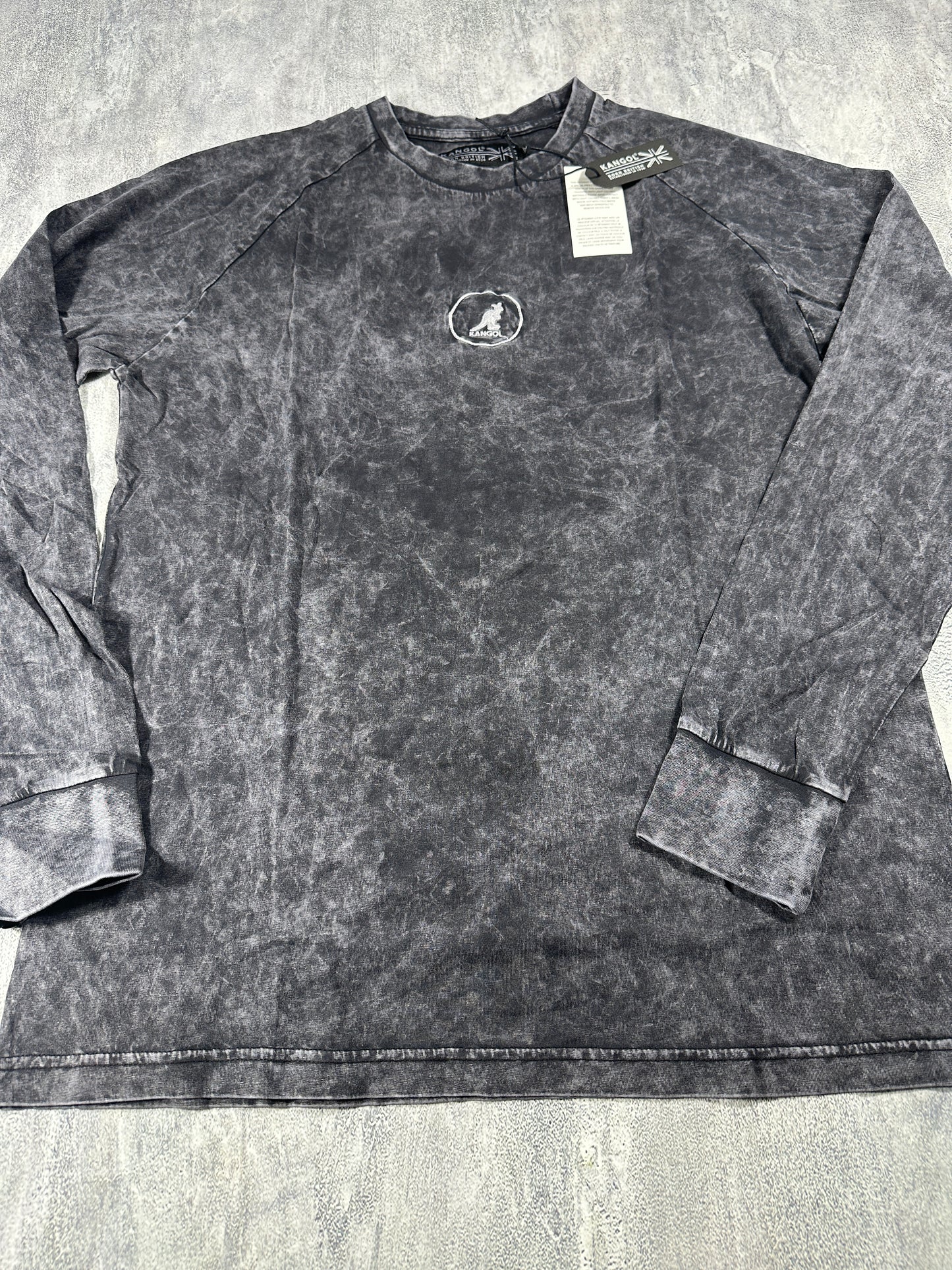 Kangol Dark Acid Wash Long Sleeve Shirt