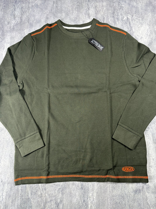 Kangol Green Thermal Long Sleeve Shirt
