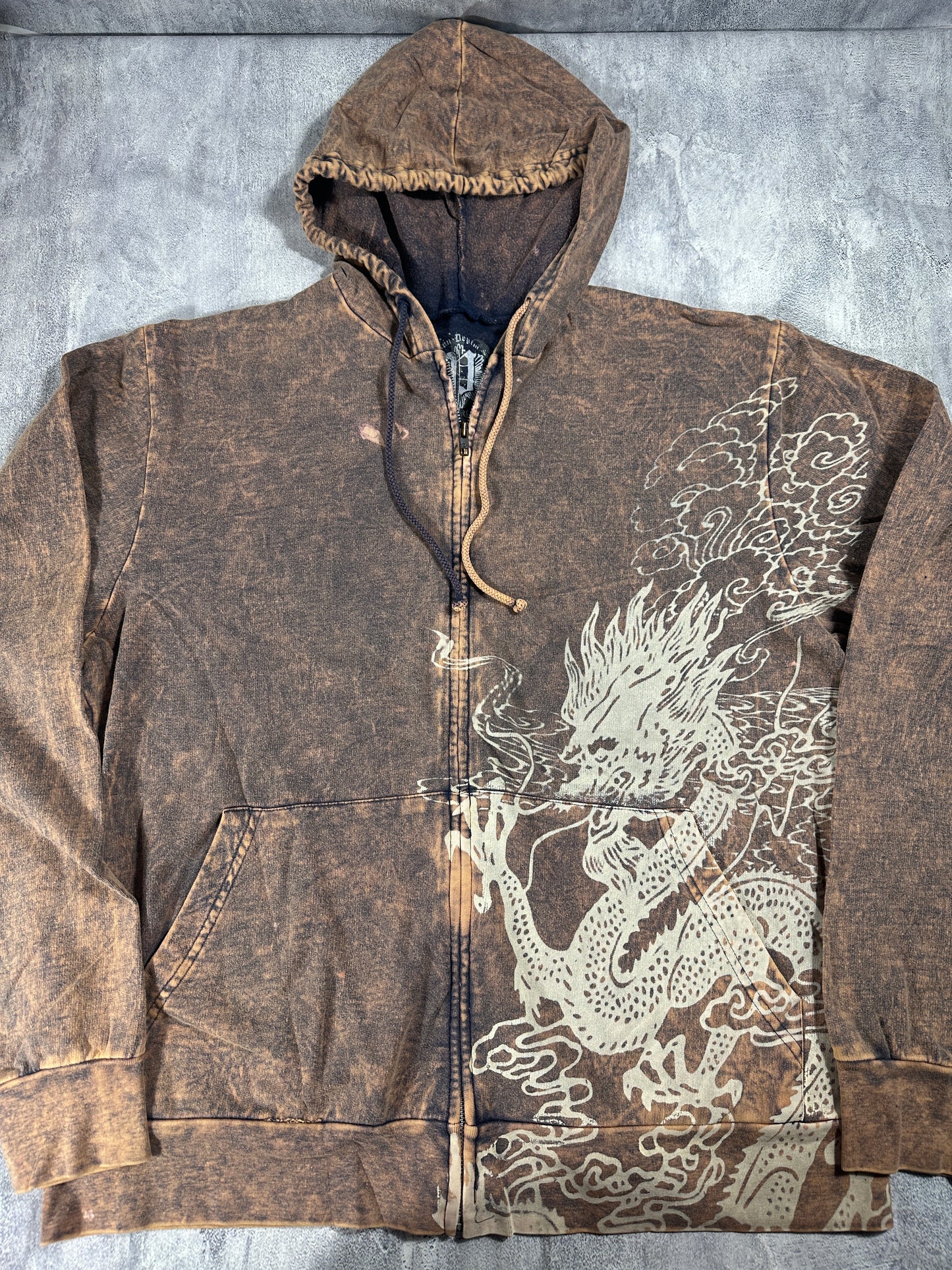 Pollution Hoodie with Dragon Graphic