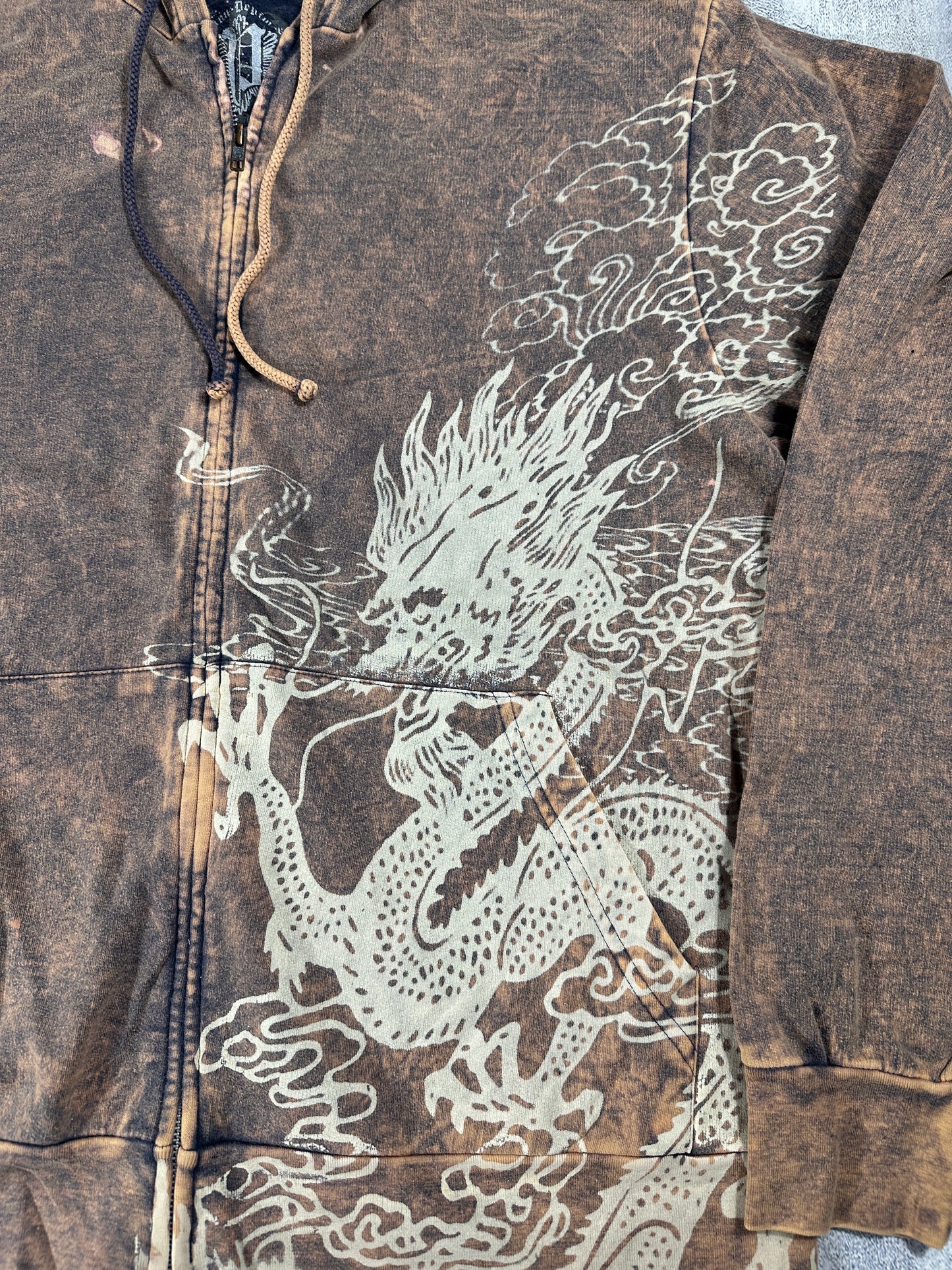 Pollution Hoodie with Dragon Graphic