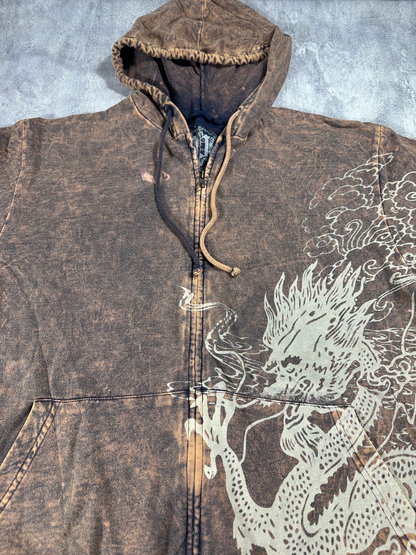 Pollution Hoodie with Dragon Graphic