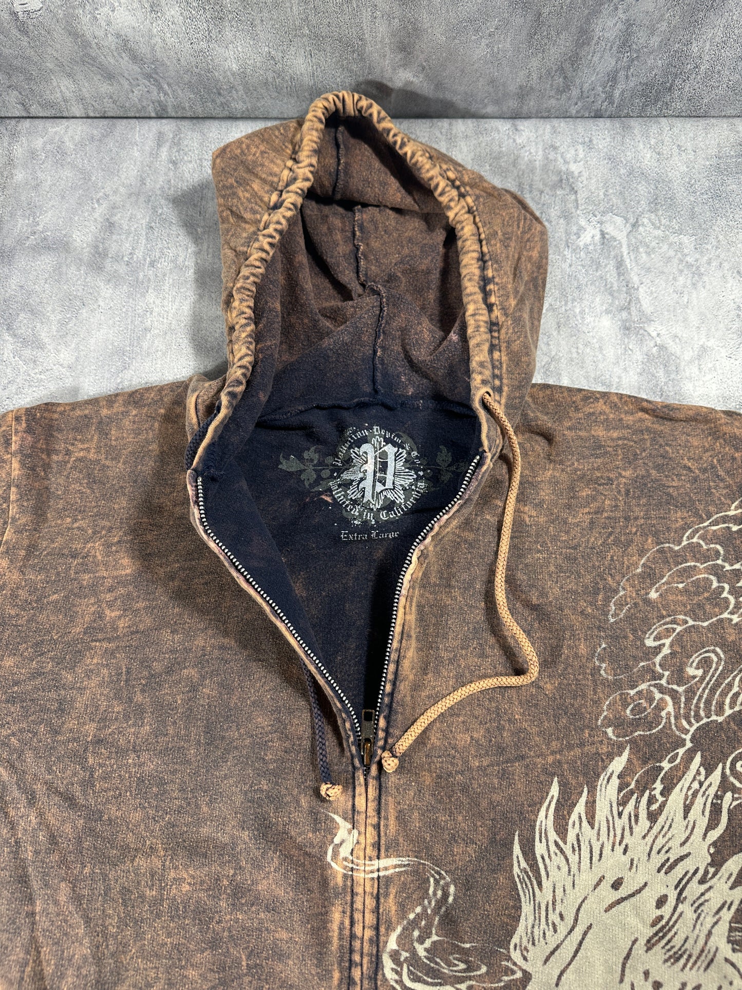 Pollution Hoodie with Dragon Graphic