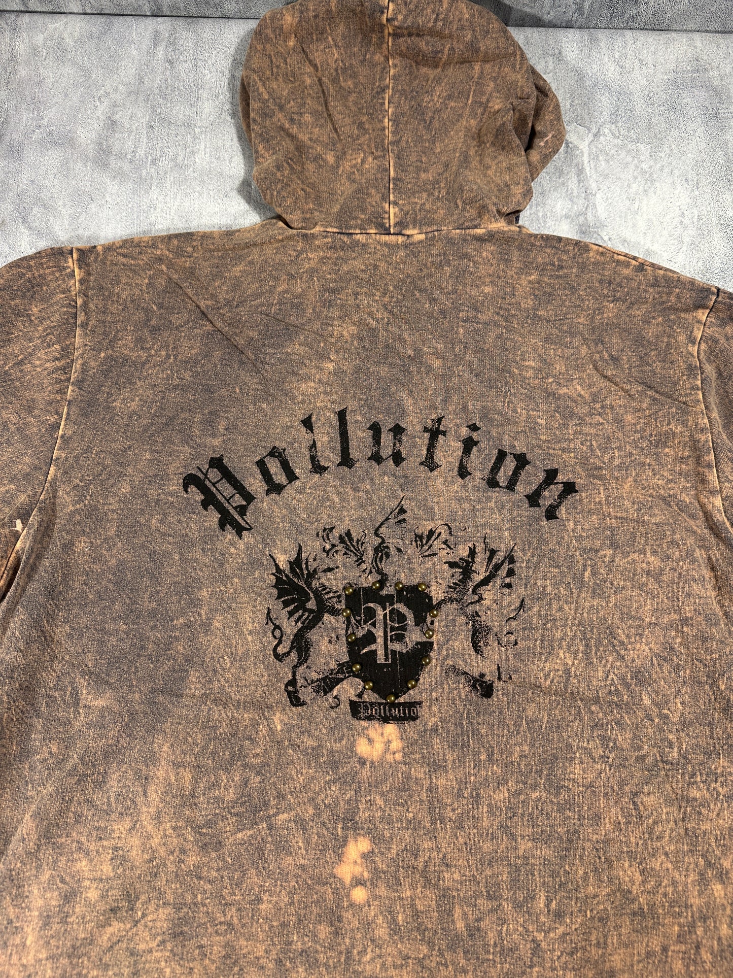 Pollution Hoodie with Dragon Graphic