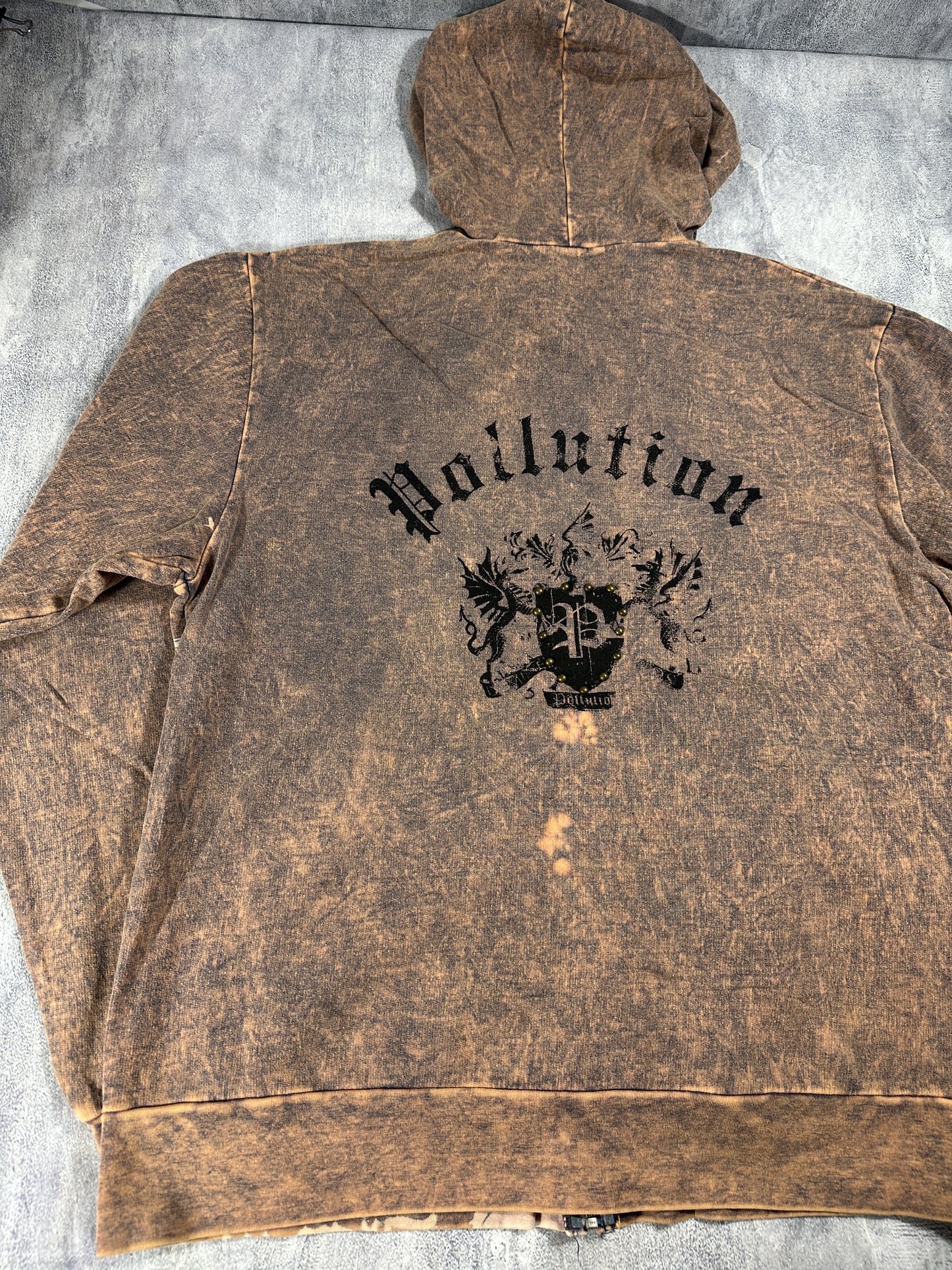 Pollution Hoodie with Dragon Graphic