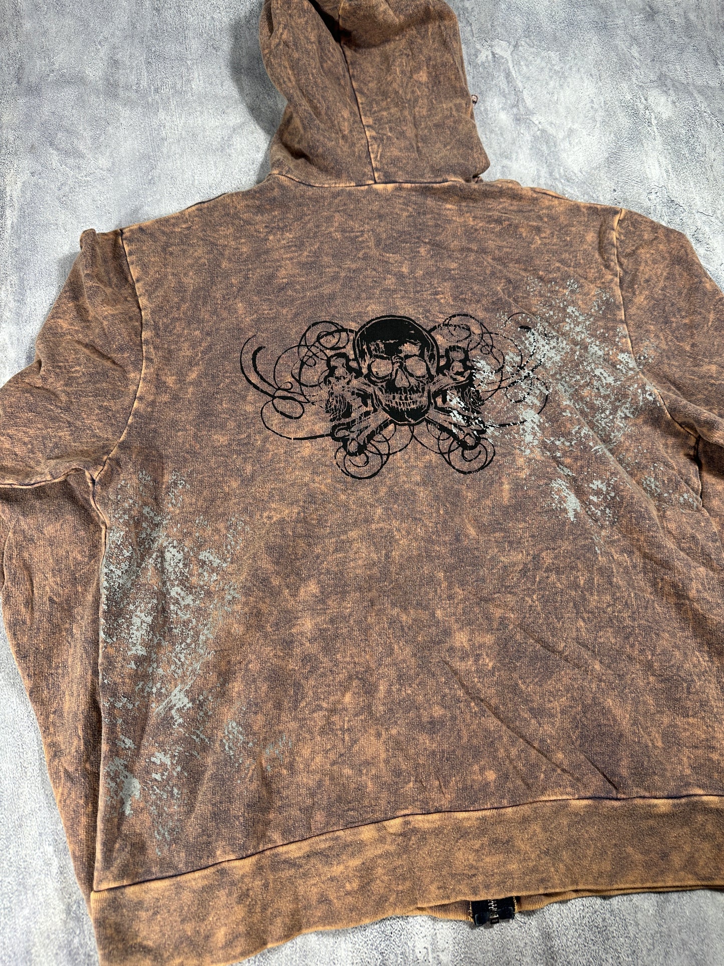 Pollution Hoodie with Skull Graphic
