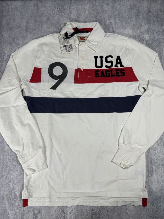 USA Canterbury White Rugby Polo Shirt