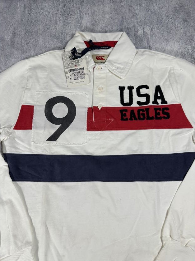 USA Canterbury White Rugby Polo Shirt