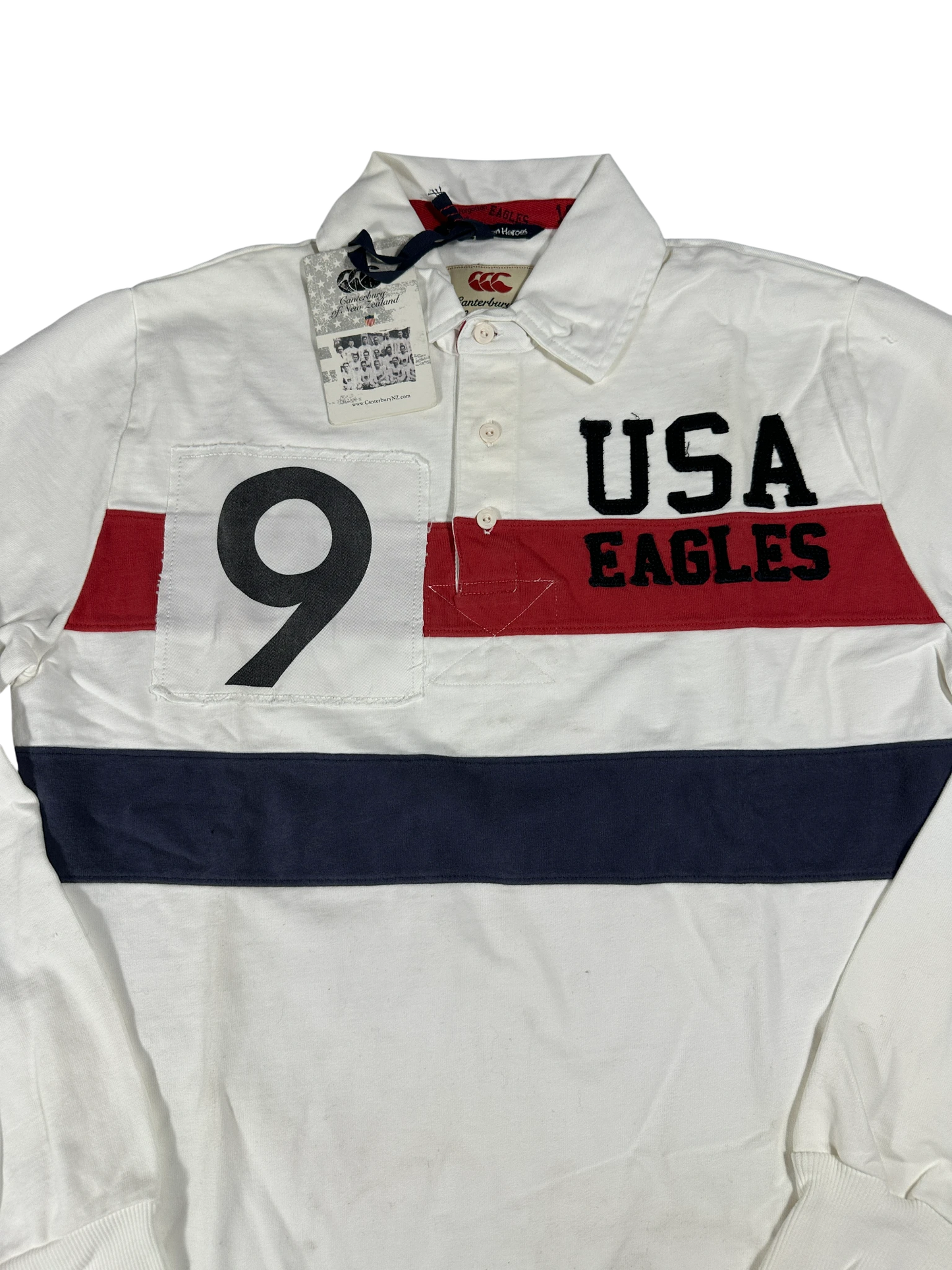 USA Canterbury White Rugby Polo Shirt