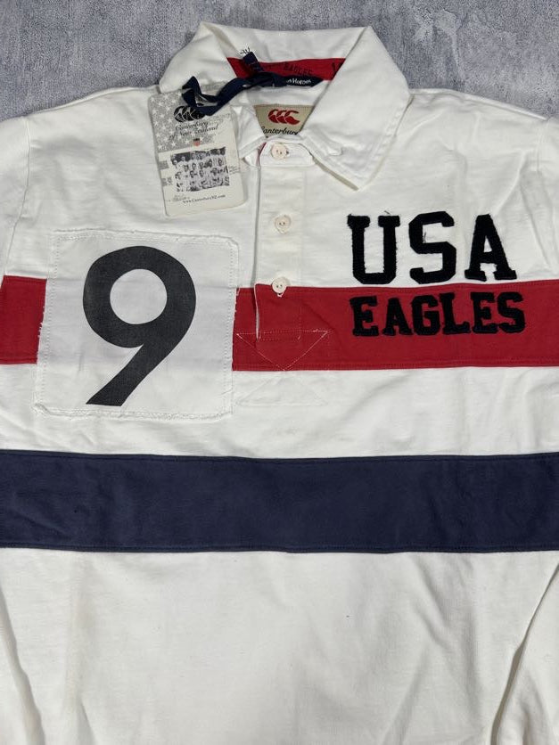 USA Canterbury White Rugby Polo Shirt