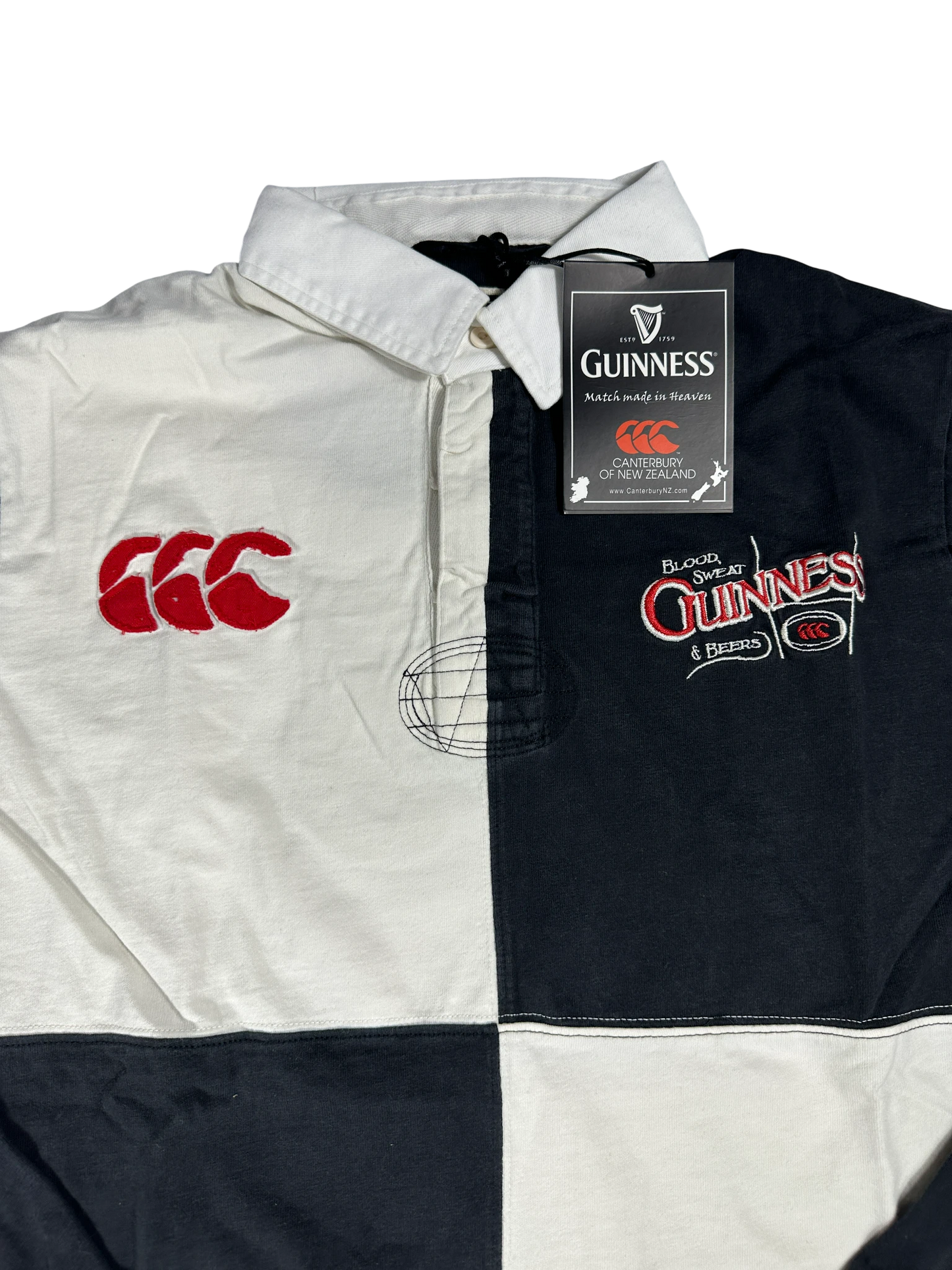 Guinness Checkered Canterbury Rugby Polo Shirt