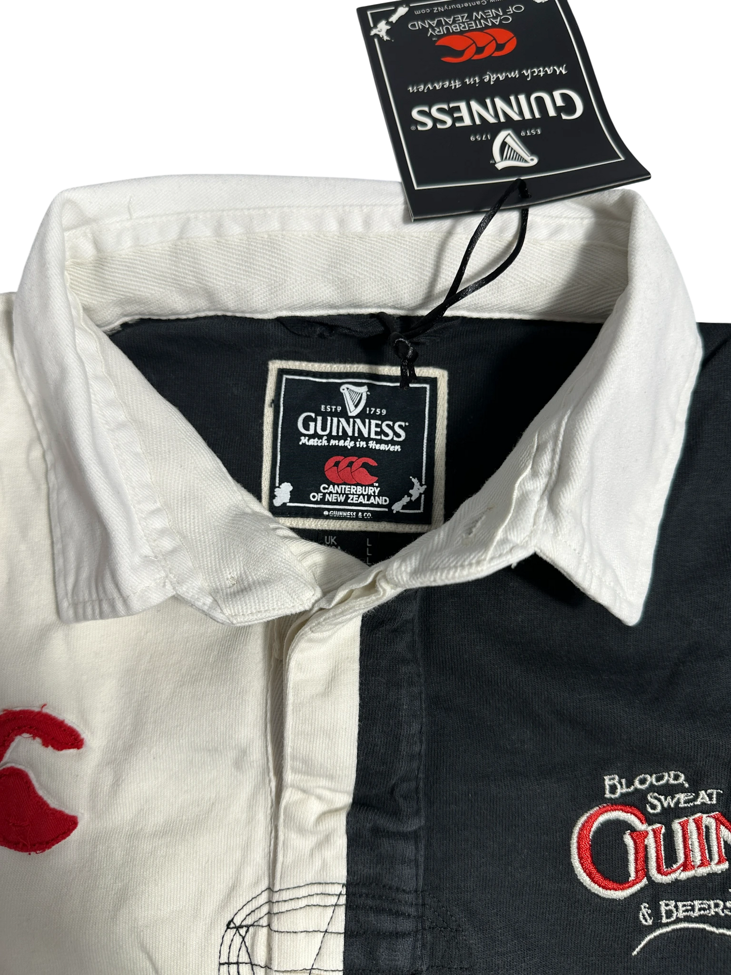 Guinness Checkered Canterbury Rugby Polo Shirt