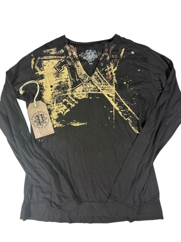 Pollution Splatter Black Long Sleeve Shirt