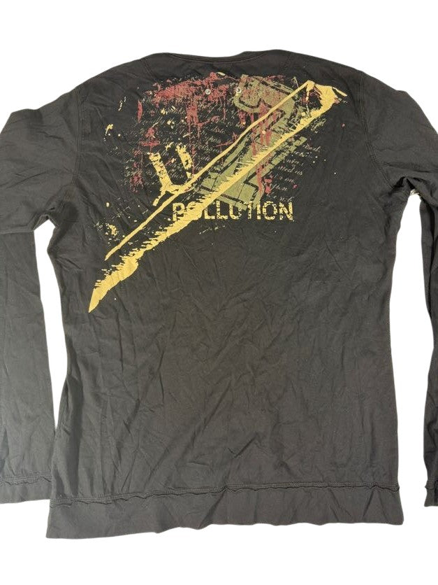 Pollution Splatter Black Long Sleeve Shirt