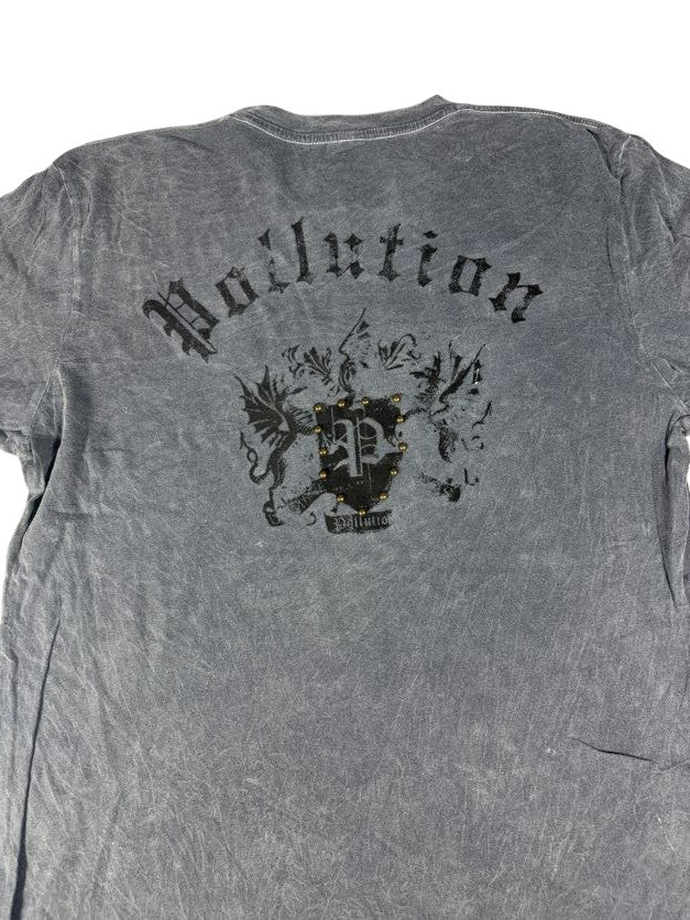 Gray Pollution Y2K Short Sleeve Shirt