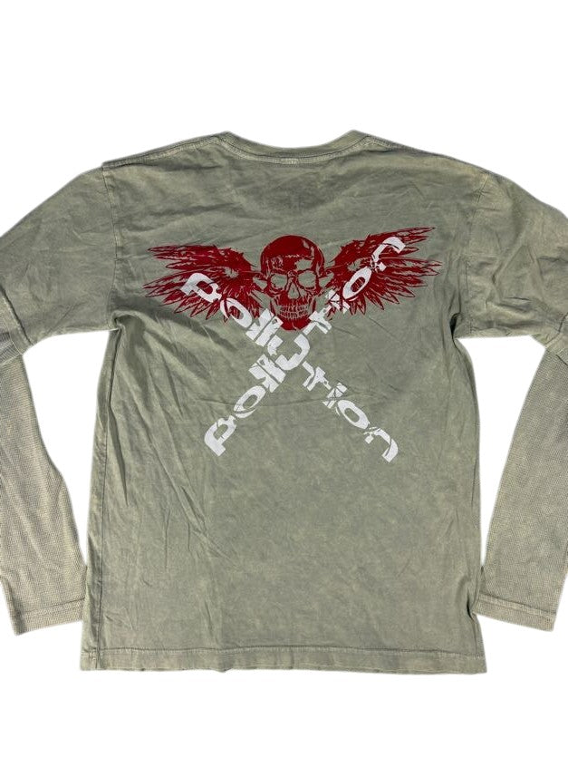 Green Pollution Long Sleeve with Skull