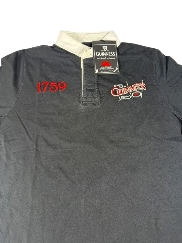Guinness Canterbury Black Rugby Polo Shirt