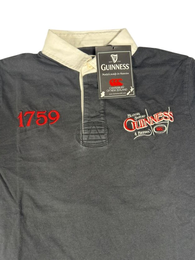 Guinness Canterbury Black Rugby Polo Shirt