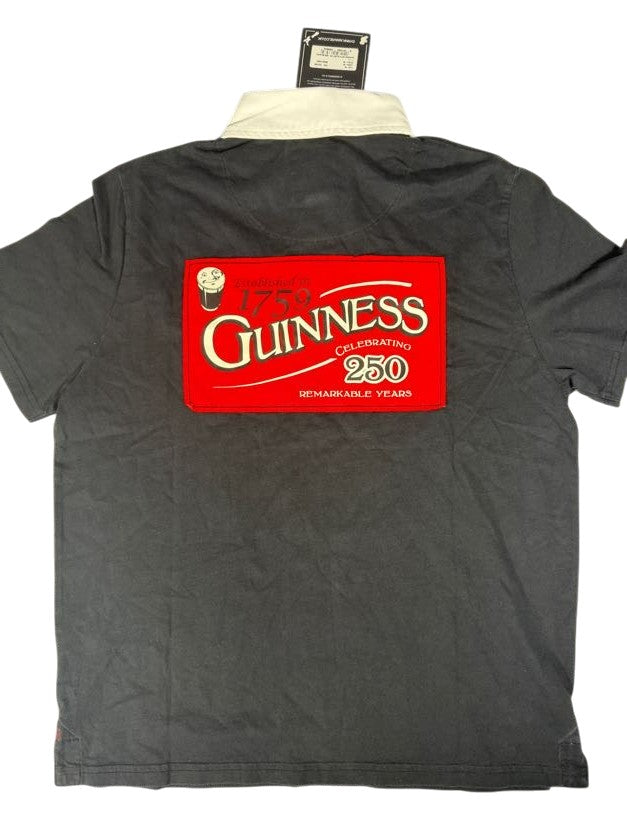Guinness Canterbury Black Rugby Polo Shirt