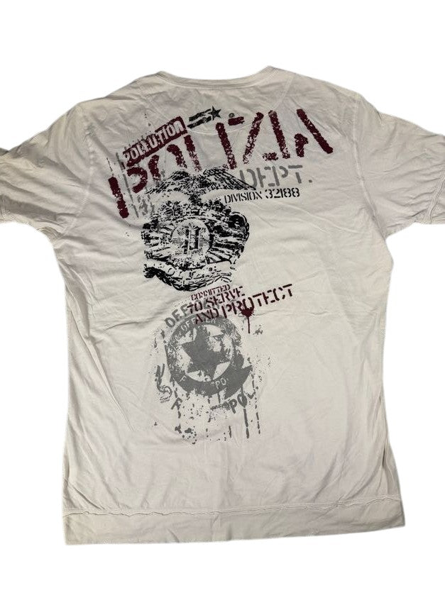 Pollution White Grunge V-Neck