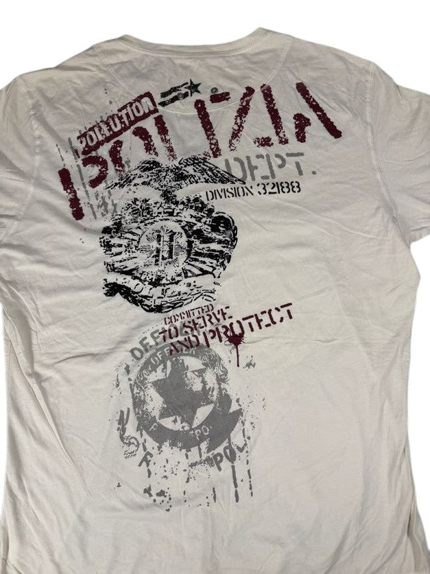 Pollution White Grunge V-Neck