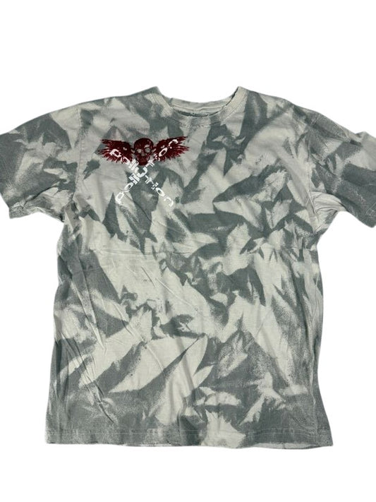 Pollution White/Gray Shirt with Red Winged Skull