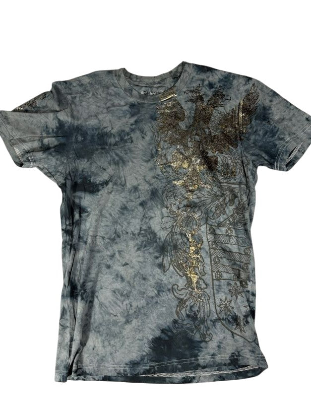 Pollution Blue Shirt with Golden Eagle